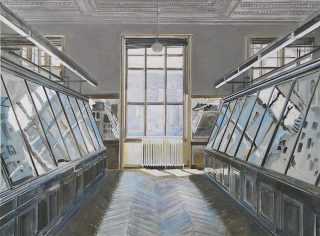 Vitrinen, Nationalmuseum Prag | 100 x 130 cm | Acryl auf Leinwand
