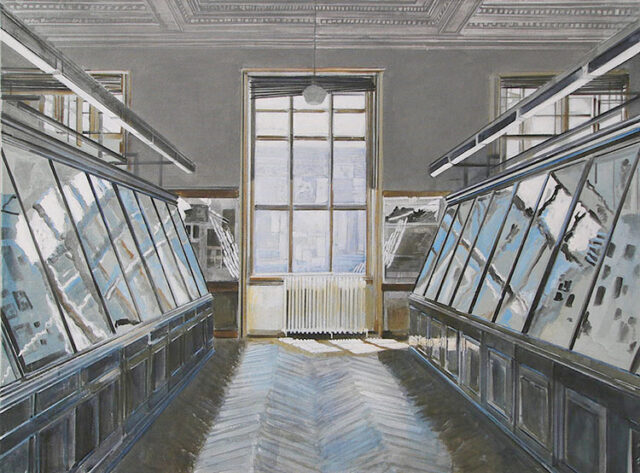 Vitrinen, Nationalmuseum Prag | 100 x 130 cm | Acryl auf Leinwand