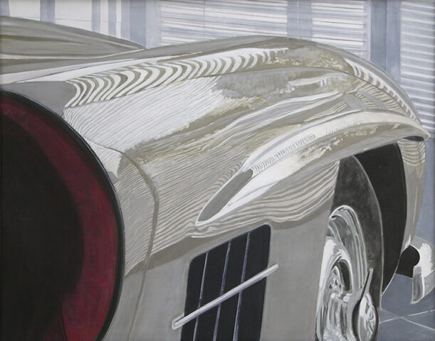 Zebraspiegel, Mercedes 300 SL, 1955 | 100 x 125 cm | Acryl auf Leinwand