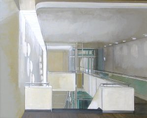- VERKAUFT - Treppeninterieur, K20, Düsseldorf | 100 x 125 cm | Acryl auf Leinwand