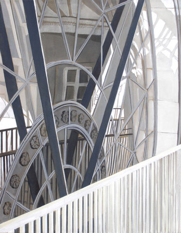 Gitter und Schatten, Mus.i.Hambg.Bf, Berlin | 90 x 70 cm | Acryl auf Leinwan