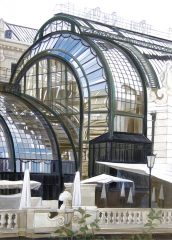 - VERKAUFT - Spiegelung im Palmenhaus, Wien | 75 x 110 cm | Acryl auf Leinwand