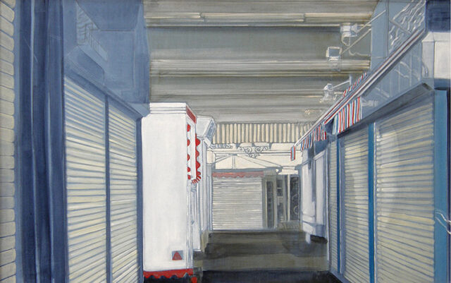 - VERKAUFT - Streifen, Karlsplatz | 55 x 90 cm | Acryl auf Leinwand