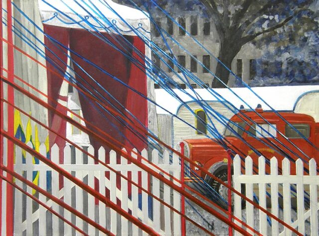 Circus Roncalli mit Feuerwehr | 60 x 80 cm | Acryl auf Leinwand