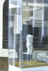 Vitrine mit Torso, Museum Clermont-Ferrand | 80 x 55 cm | Acryl auf Leinwand