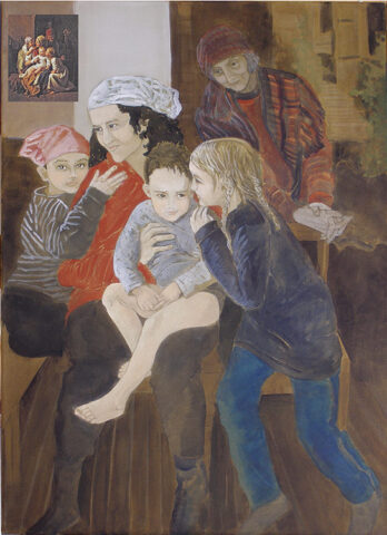 Bildzitat: Grossmutterfreuden nach Waldmüller | 85 x 60 cm | Acryl auf Leinwand