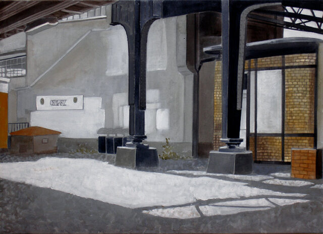 - VERKAUFT - Sonnenfleck, S-Bf. Ostkreuz, Berlin | 50 x 70 cm | Acryl auf Leinwand