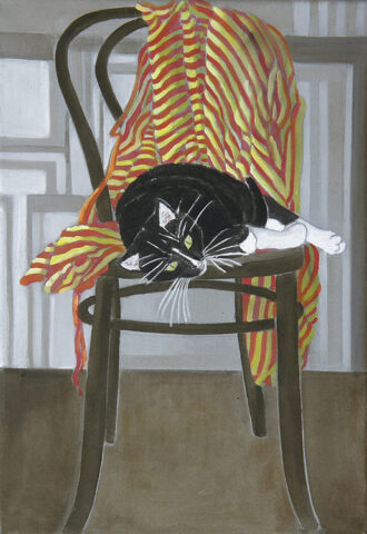 - VERKAUFT - Vom Tiger träumen | 45 x 30 cm | Acryl auf Leinwand