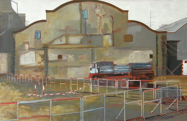 Rückwärtige Fassade, ehemaliger Kunstpalast, | 65 x 100 cm | Acryl auf Leinwand