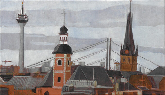 Altstadt - Skyline, Düsseldorf | 30 x 50 cm | Acryl auf Leinwand