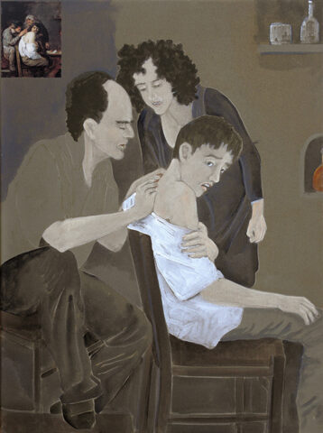 Bildzitat nach A.Brouwer "die Rückenoperation" | 60 x 45 cm | Acryl auf Leinwand