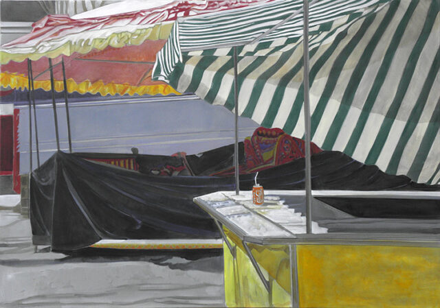 - VERKAUFT - Kirmes und Coladose | 80 x 115 cm | Acryl auf Leinwand