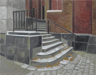 Außentreppe, Tonhalle Düsseldorf | 40 x 50 cm | Acryl auf Leinwand
