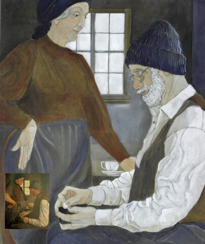 Bildzitat nach W. Leibl, Der Spargroschen | 60 x 50 cm | Acryl auf Leinwand