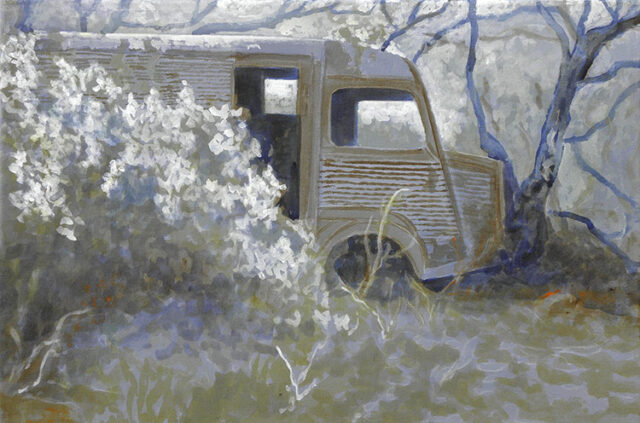 Citroen Camionette "Dornröschens grosser Bruder" | 30 x 45 cm | Acryl auf Leinwand