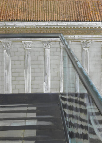 Blick auf La Maison Carrée in Nîmes | 70 x 50 cm | Acryl auf Leinwand