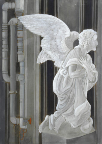 - VERKAUFT - Engel und Geröhre, Brügge | 70 x 50 cm | Acryl auf Leinwand