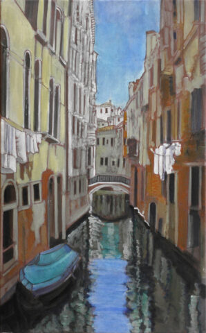 - VERKAUFT - Wäsche, Venedig | 65 x 40 cm | Acryl auf Leinwand