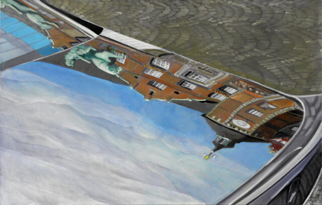 Jan Wellem steht Kopf | 55 x 85 cm | Acryl auf Leinwand