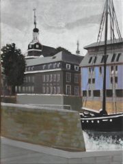 - VERKAUFT - Alter Hafen, Düsseldorf | 40 x 30 cm | Acryl auf Leinwand