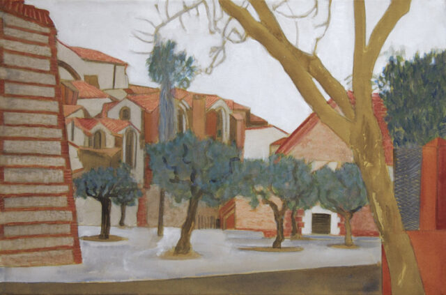 Dächer und Olivenbäume, Perpignan | 40 x 60 cm | Acryl auf Leinwand