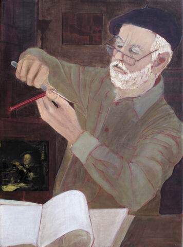 Bildzitat n. G.Dou: Der alte Schulmeister | 60 x 45 cm | Acryl auf Leinwand