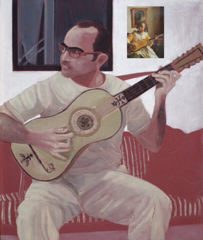 VERKAUFT - Bildzitat n. Vermeer: Die Guitarrenspielerin | 60 x 45 cm | Acryl auf Leinwand