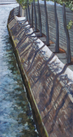 Schatten am Seineufer, Paris | 75 x 40 cm | Acryl auf Leinwand