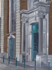 Portal der Max-Kirche, Düsseldorf | 40 x 30 cm | Acryl auf Leinwand