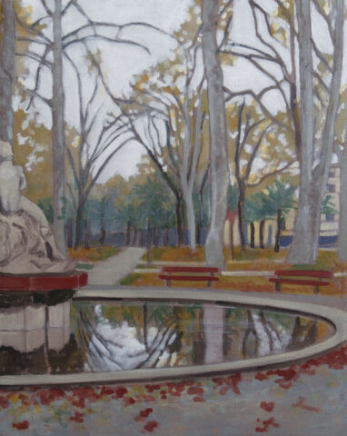 Jüngling im Park, Perpignan | 50 x 40 cm | Acryl auf Leinwand