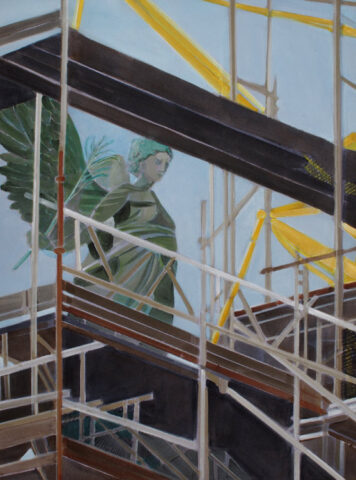 Baustellenengel, Krefeld | 60 x 45 cm | Acryl auf Leinwand