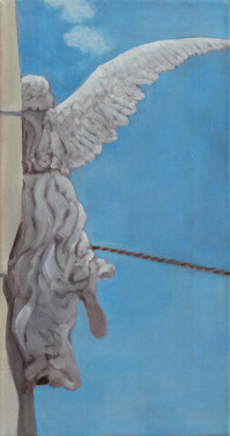 - VERKAUFT - Engel mit Wölkchen | 48 x 25 cm | Acryl auf Leinwand