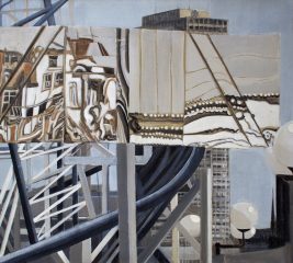 Oberkasseler 8erbahn-Spiegel mit Mannesmann | 90 x 100 cm | Acryl auf Leinwand