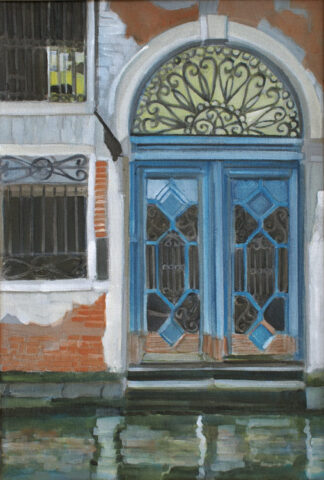 - VERKAUFT - Blaue Tür, Venedig | 45 x 30 cm | Acryl auf Leinwand