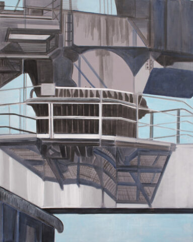 Kranbahn-Detail mit Schatten | 100 x 80 cm | Acryl auf Leinwand