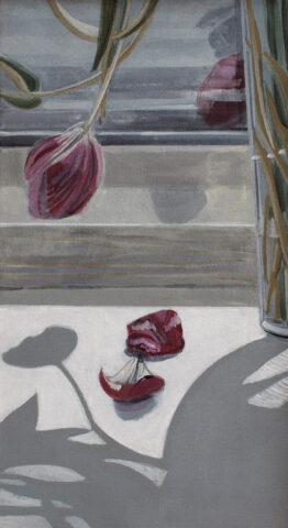 - VERKAUFT - Tulpenschatten | 45 x 25 cm | Acryl auf Leinwand