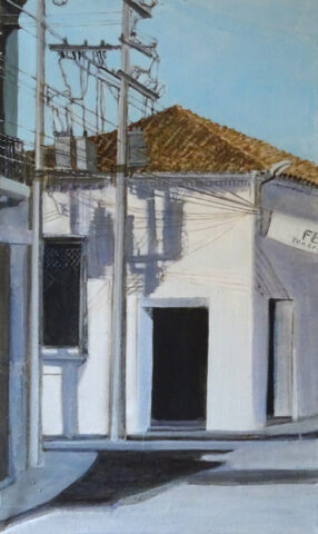 - VERKAUFT - Kabelschatten in Mompoz, Colombia | 105 x 60 cm | Acryl auf Leinwand