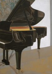 - VERKAUFT - Flügel mit Spiegelung, Schloss Linn, Krefeld | 85 x 60 cm | Acryl auf Leinwand