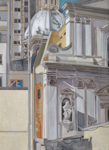 Fassaden und Kuppel in Neapel | 70 x 50 cm | Acryl auf Leinwand