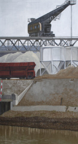 Kran im Neußer Hafen | 120 x 65 cm | Acryl auf Leinwand