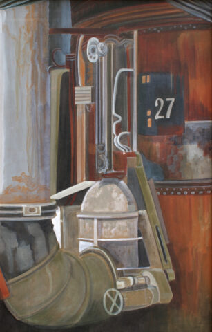 Rohr und Kessel | 95 x 55 cm | Acryl auf Leinwand