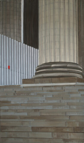 La Madeleine, Paris, mit Baustelle | 95 x 55 cm | Acryl auf Leinwand