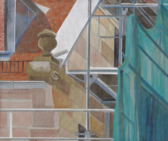 Baustellendetail mit Plane | 50 x 60 cm | Acryl auf Leinwand