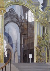 - VERKAUFT - Eingang mit Spiegelung, Petit Palais, Paris | 95 x 55 cm | Acryl auf Leinwand