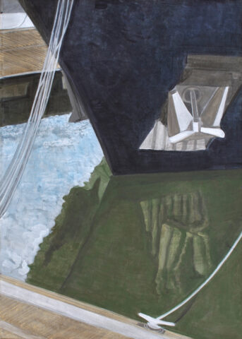 Detail eines Schiffsbugs und Spiegelung | 70 x 50 cm | Acryl auf Leinwand