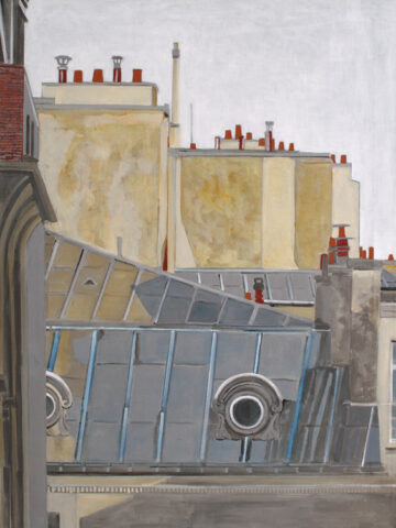 Dächer und Mansardenfenster, Paris | 80 x 60 cm | Acryl auf Leinwand