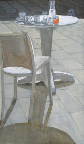 Frühstück mit Fußball | 60 x 35 cm | Acryl auf Leinwand