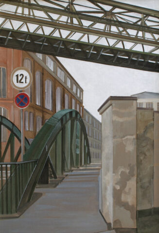 Schwebebahn und Brücke, W-Arrenberg | 80 x 55 cm | Acryl auf Leinwand