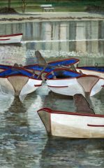 Ruderboote und Spiegelungen | 80 x 50 cm | Acryl auf Leinwand
